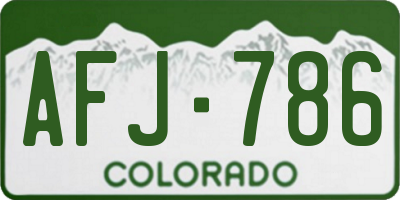 CO license plate AFJ786