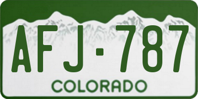 CO license plate AFJ787