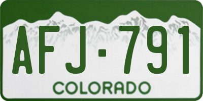 CO license plate AFJ791