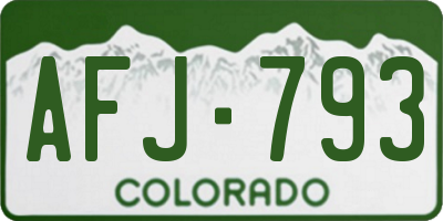 CO license plate AFJ793