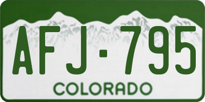 CO license plate AFJ795