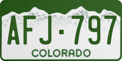 CO license plate AFJ797