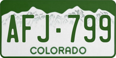 CO license plate AFJ799