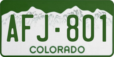 CO license plate AFJ801