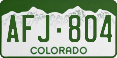 CO license plate AFJ804