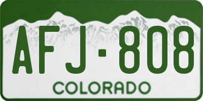 CO license plate AFJ808