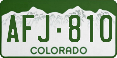 CO license plate AFJ810