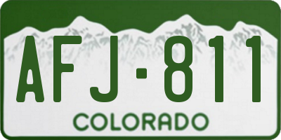 CO license plate AFJ811