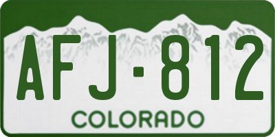 CO license plate AFJ812