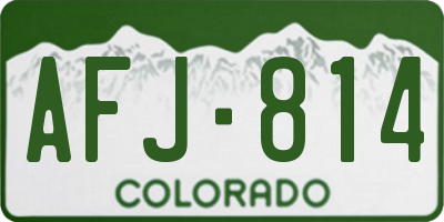 CO license plate AFJ814