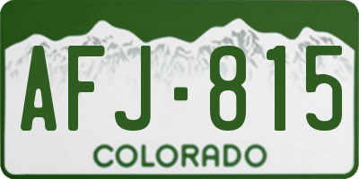 CO license plate AFJ815