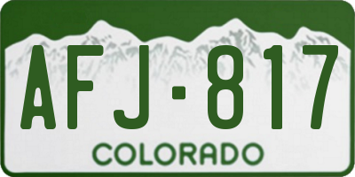 CO license plate AFJ817