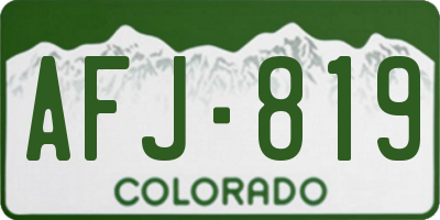 CO license plate AFJ819