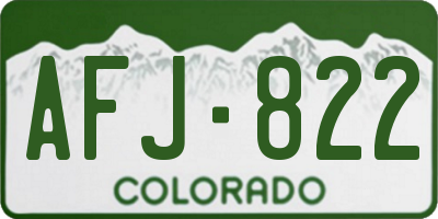 CO license plate AFJ822
