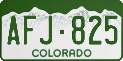 CO license plate AFJ825