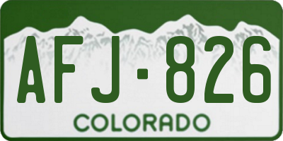 CO license plate AFJ826