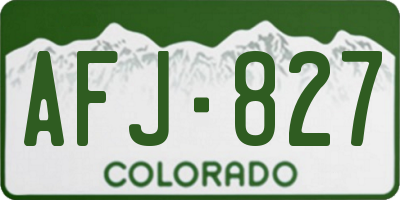 CO license plate AFJ827