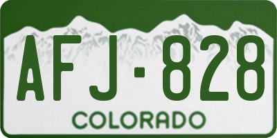 CO license plate AFJ828