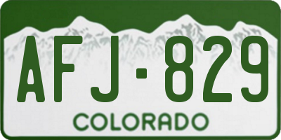 CO license plate AFJ829