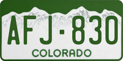CO license plate AFJ830