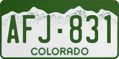 CO license plate AFJ831