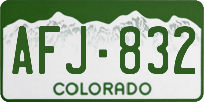 CO license plate AFJ832