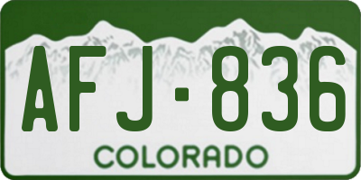 CO license plate AFJ836