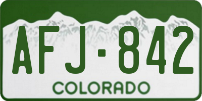 CO license plate AFJ842