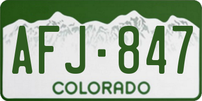 CO license plate AFJ847