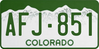 CO license plate AFJ851