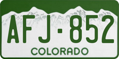 CO license plate AFJ852