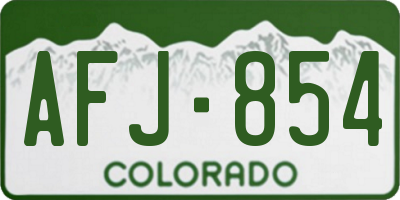 CO license plate AFJ854