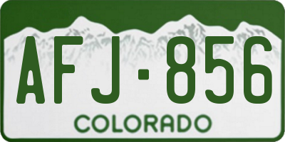 CO license plate AFJ856