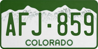 CO license plate AFJ859