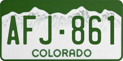 CO license plate AFJ861