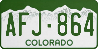 CO license plate AFJ864