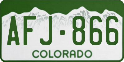 CO license plate AFJ866