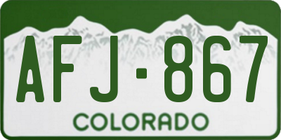CO license plate AFJ867
