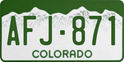 CO license plate AFJ871