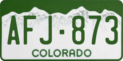 CO license plate AFJ873