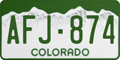 CO license plate AFJ874
