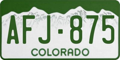 CO license plate AFJ875
