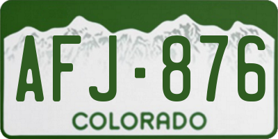 CO license plate AFJ876