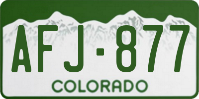 CO license plate AFJ877