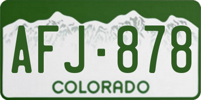 CO license plate AFJ878