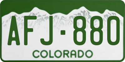 CO license plate AFJ880