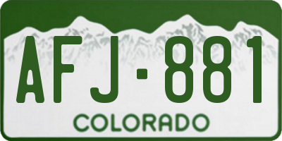 CO license plate AFJ881