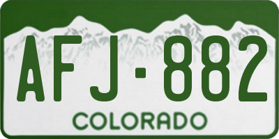 CO license plate AFJ882