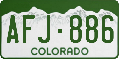 CO license plate AFJ886