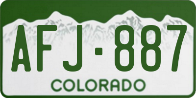 CO license plate AFJ887